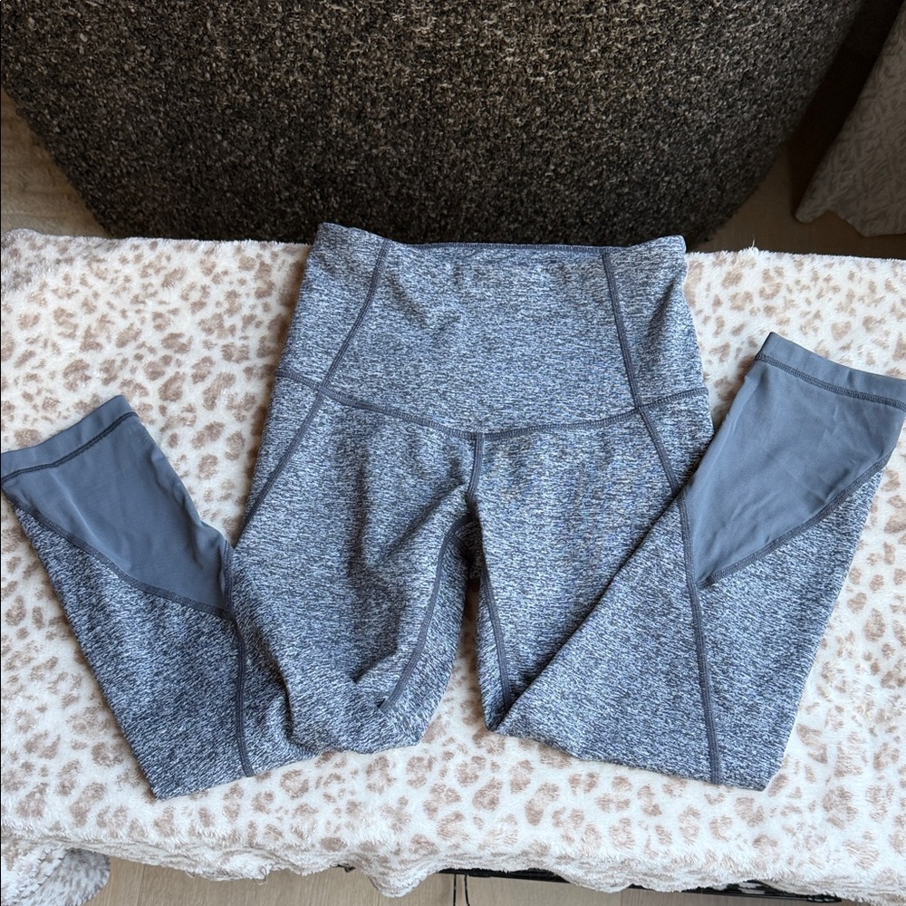 Zella Gray High-Waisted Cropped Leggings